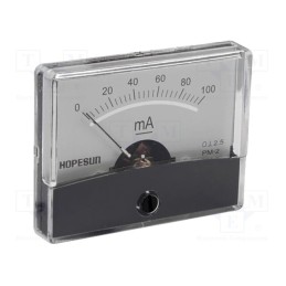 1 pcs x VELLEMAN - AIM60100 - Ammeter, on panel, I DC: 0÷100mA, Class: 2.5, 60x47mm