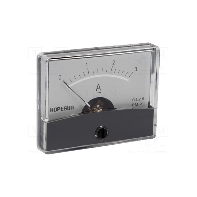 1 pcs x VELLEMAN - AIM603000 - Ammeter, on panel, I DC: 0÷3A, Class: 2.5, 60x47mm