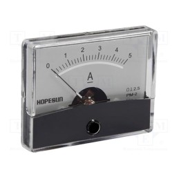1 pcs x VELLEMAN - AIM605000 - Ammeter, on panel, I DC: 0÷5A, Class: 2.5, 60x47mm