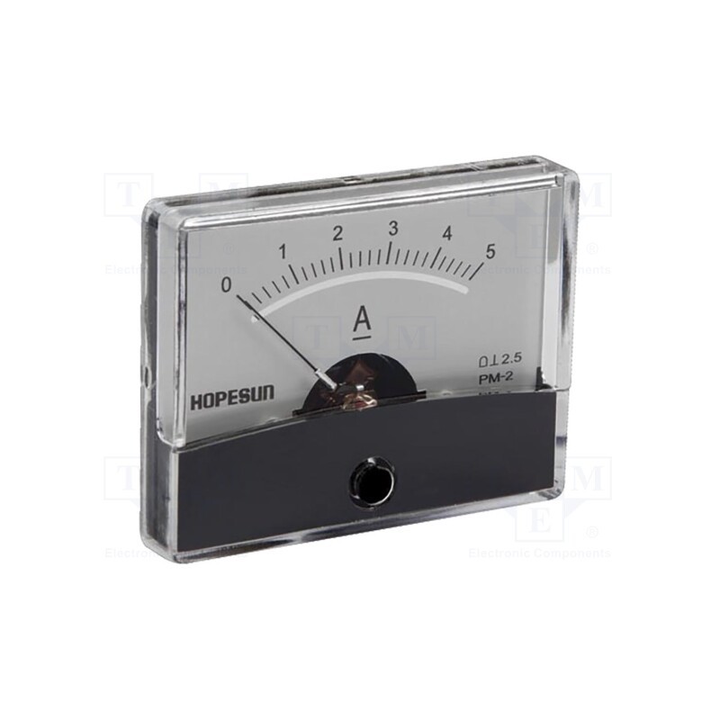 1 pcs x VELLEMAN - AIM605000 - Ammeter, on panel, I DC: 0÷5A, Class: 2.5, 60x47mm
