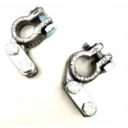 Set of lead minus plus battery terminals