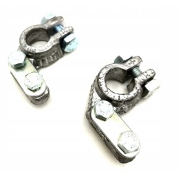 Set of lead minus plus battery terminals