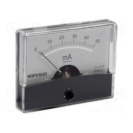 1 pcs x VELLEMAN - AIM6050 - Ammeter, on panel, I DC: 0÷50mA, Class: 2.5, 60x47mm