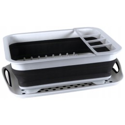 Dish drainer, drying rack, foldable, with tray camp4