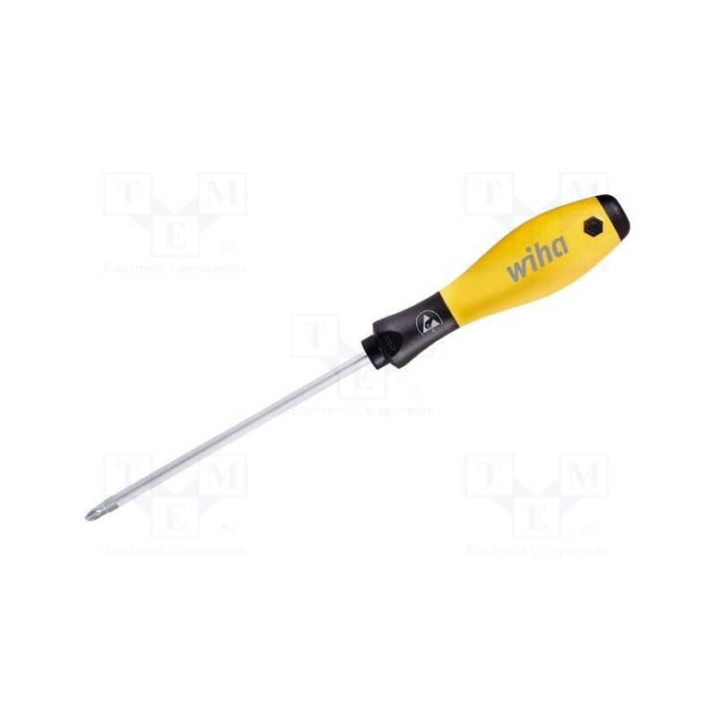 1 pcs x WIHA - 26929 - Screwdriver, Pozidriv®, PZ1, ESD, SoftFinish®, Blade length: 80mm