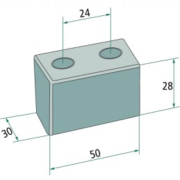 Rubber bumper for trailer frame 50x30x28 mm