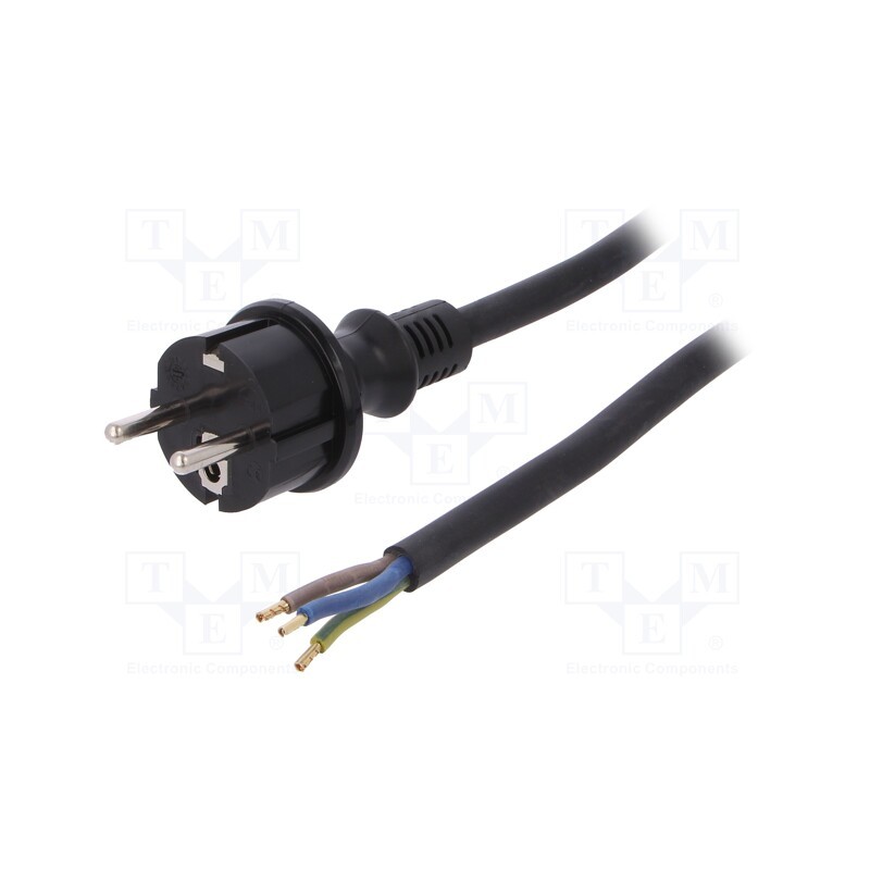 1 pcs x PLASTROL - W-97275 - Cable, 3x2.5mm2, CEE 7/7 (E/F) plug,wires,SCHUKO plug, rubber