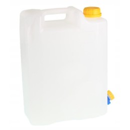 White water container, 20 liters, certified, with a knob