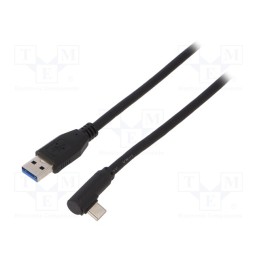 1 pcs x Goobay - 66504 - Cable, USB 3.0, USB A plug,USB C angled plug, 3m, black, Core: Cu