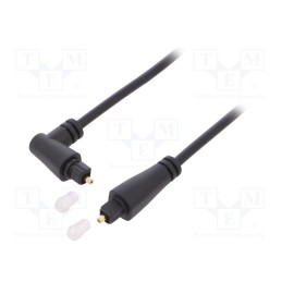 1 pcs x Goobay - 41595 - Cable, Toslink plug,Toslink plug angled, 2m, black, Øout: 4mm