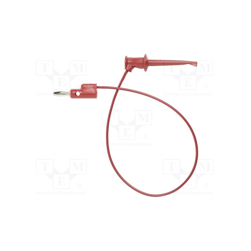 1 pcs x POMONA - 3782-60-2 - Test lead, 60VDC, 30VAC, 5A, clip-on hook probe,banana plug 4mm