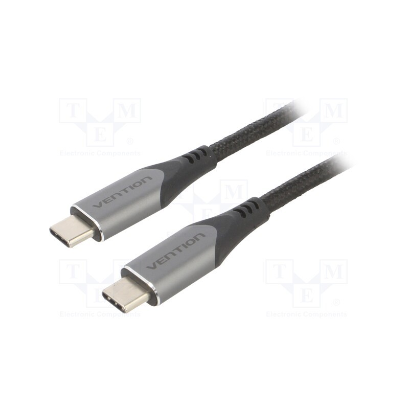 1 pcs x VENTION - TAAHF - Cable, USB 3.1, USB C plug,both sides, 1m, black, Core: Cu,tinned