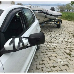 Universal, adjustable side towing mirror for caravans