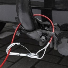 Trailer emergency cable securing attachment