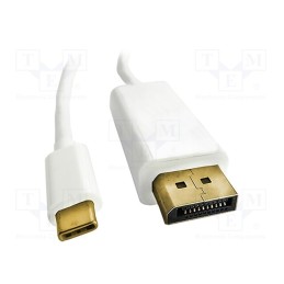 1 pcs x QOLTEC - 50413 - Adapter, DisplayPort 1.2,HDCP,USB 3.1, 2m, white