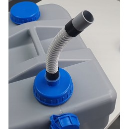 A hose with a din 100 nut for the water tank