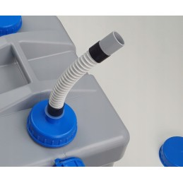 A hose with a din 100 nut for the water tank