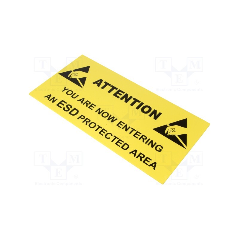 1 pcs x STATICTEC - STSRA150300 - Information board, ESD, 300x150mm, yellow