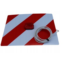 Warning board, dimensions, with lamp, 12 24 V, left