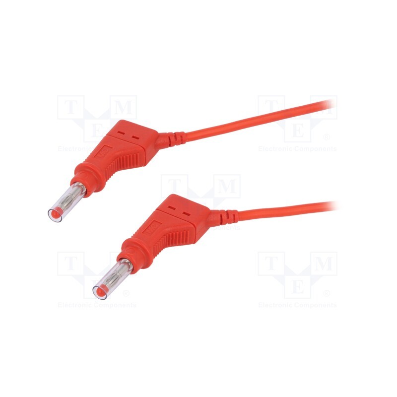 1 pcs x STu00c4UBLI - 66.9407-05022 - Connection cable, 32A, banana plug 4mm,both sides, Len: 0.5m, red