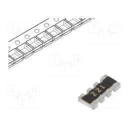100 pcs x BOURNS - CAY16-221J4LF - Resistor network: Y, SMD, 220Ω, ±5%, 62.5mW, No.of resistors: 4