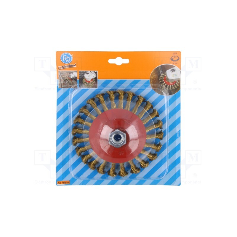 1 pcs x PG PROFESSIONAL - 468.4 - Wheel brush, 150mm, brass, Mounting: screwed fole, Thread: M14