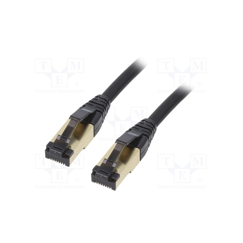 1 pcs x GEMBIRD - PP8-LSZHCU-BK-7.5M - Patch cord, S/FTP, Cat 8, stranded, Cu, LSZH, black, 7.5m, 27AWG