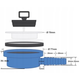 Drain water drain 25 20mm 90 degrees gray can