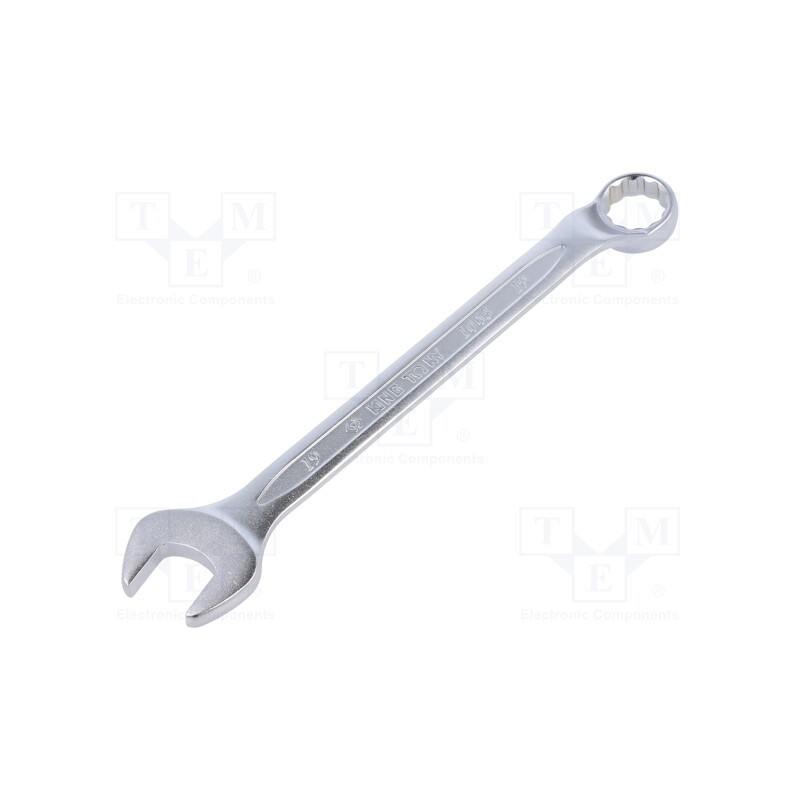 1 pcs x KING TONY - 1063-19 - Wrench, bent,combination spanner, 19mm, Chrom-vanadium steel
