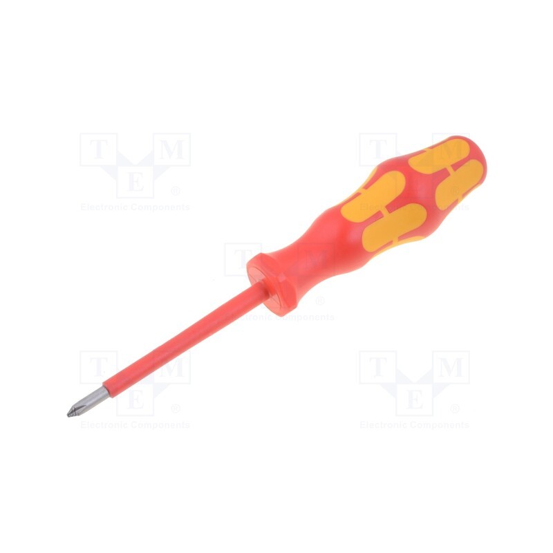 1 pcs x WERA - 5006152001 - Screwdriver, insulated, Phillips, PH1, Blade length: 80mm, 1kVAC