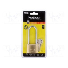 1 pcs x KASP - K12040L63D - Padlock, brass, hardened steel shackle,double bolted, shackle