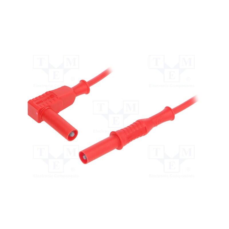 1 pcs x ELECTRO-PJP - 2357-IEC-200-RT - Test lead, 36A, banana plug 4mm,angular banana plug 4mm, Len: 2m