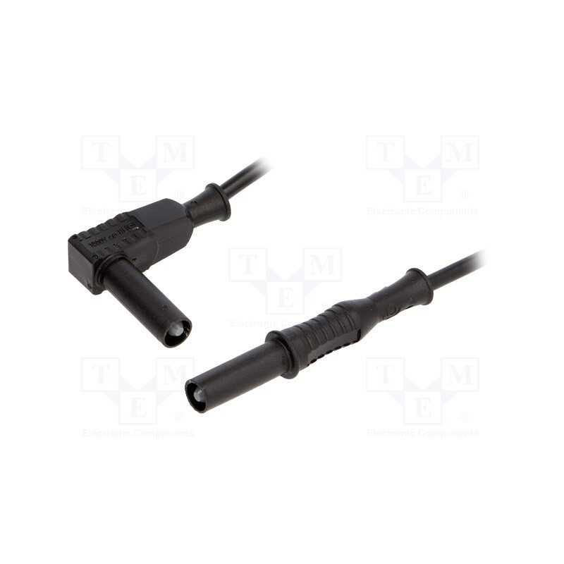 1 pcs x ELECTRO-PJP - 2357-IEC-200-SW - Test lead, 36A, banana plug 4mm,angular banana plug 4mm, Len: 2m