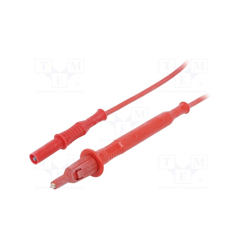 1 pcs x ELECTRO-PJP - 4319-F4-IEC-150-RT - Test lead, 20A, banana plug 4mm,both sides, Urated: 1kV, Len: 1.5m