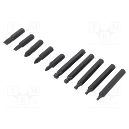 1 set x ENGINEER - DR-10 - Kit: screwdriver bits, spherical,Phillips,slot, 10pcs.