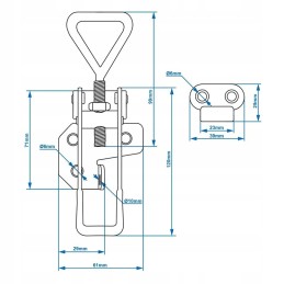 Hook side lock, long adjustable closure