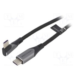 1 pcs x VENTION - TAKHD - Cable, USB 2.0, USB C plug,USB C angled plug, 0.5m, black, 100W