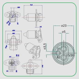 3 pin 12v trailer electrical socket