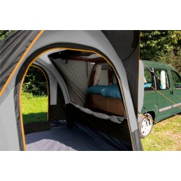 Inflatable tent on the back of a cruiser air suv euro trail bus