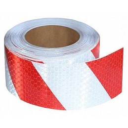 Red and white contour contour reflective tape