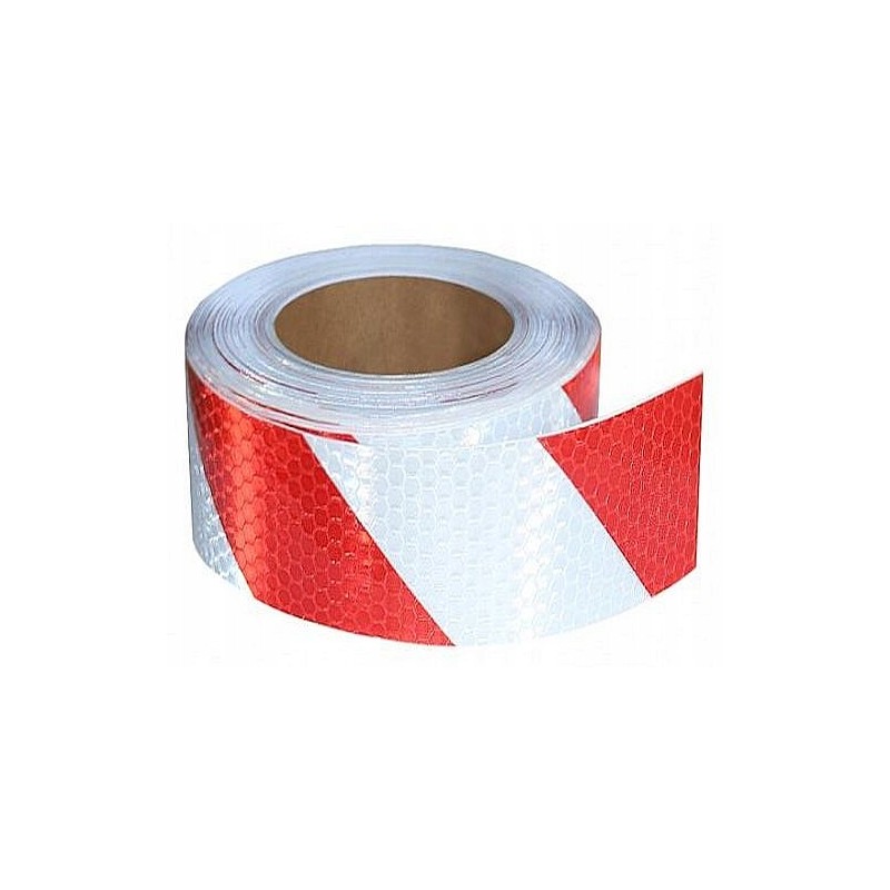 Red and white contour contour reflective tape