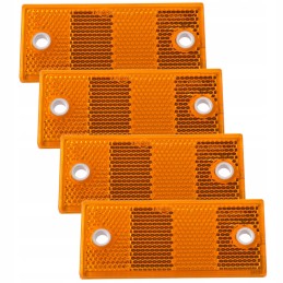Set of 4x yellow reflectors 90x40 mm with holes