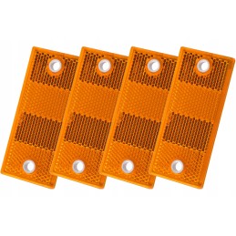 Set of 4x yellow reflectors 90x40 mm with holes