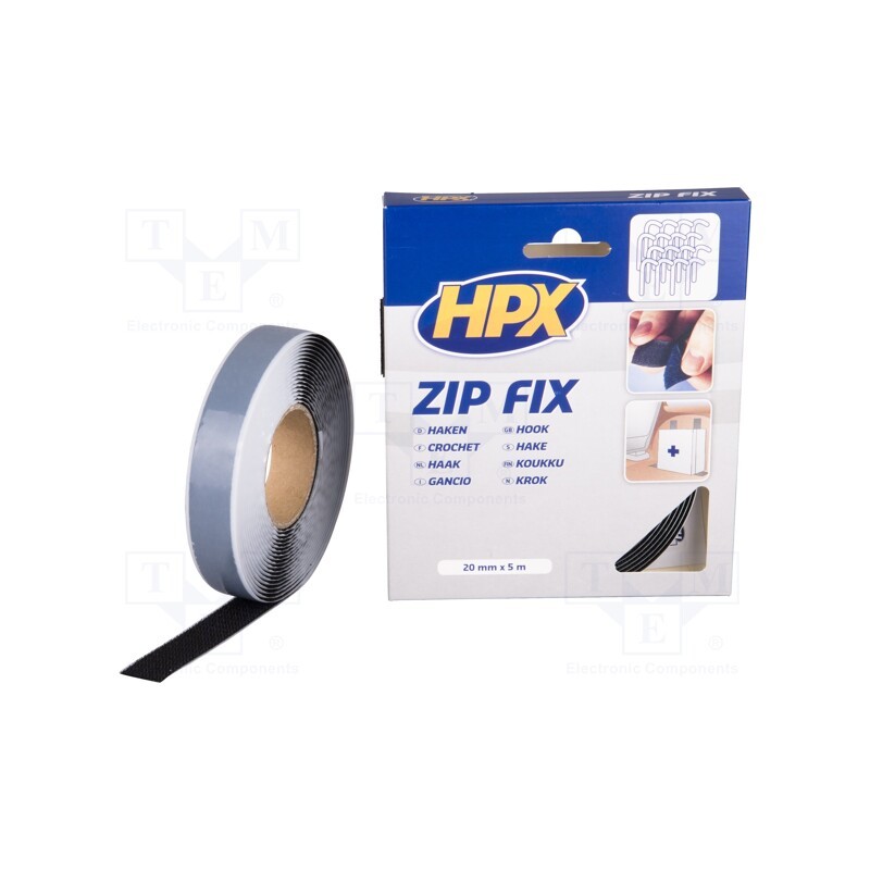 1 rol x HPX - Z2005H - Tape: hook and loop, W: 20mm, L: 5m, Thk: 2.1mm, synthetic rubber