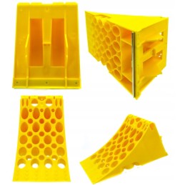 Truck wheel chock g53 yellow plastic 470x201x225