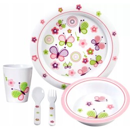 Dinner set 5pcs for children brunner butterfly kids girl 3