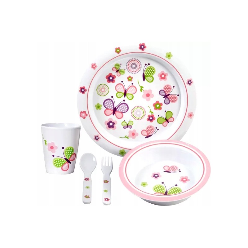 Dinner set 5pcs for children brunner butterfly kids girl 3