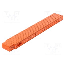 1 pcs x WIHA - 42068 - Folding ruler, for electricians, L: 2m, Width: 15mm, orange