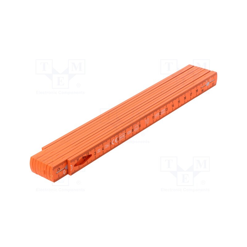 1 pcs x WIHA - 42068 - Folding ruler, for electricians, L: 2m, Width: 15mm, orange