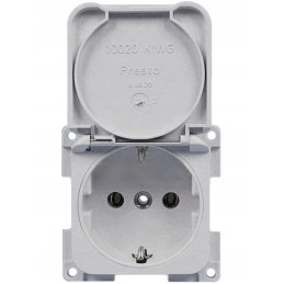 Socket with flap Schuko 250v 10 16a fawo gray